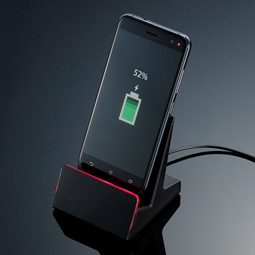 スマートフォン マグネット充電スタンド USB Type-C microUSB接続[200