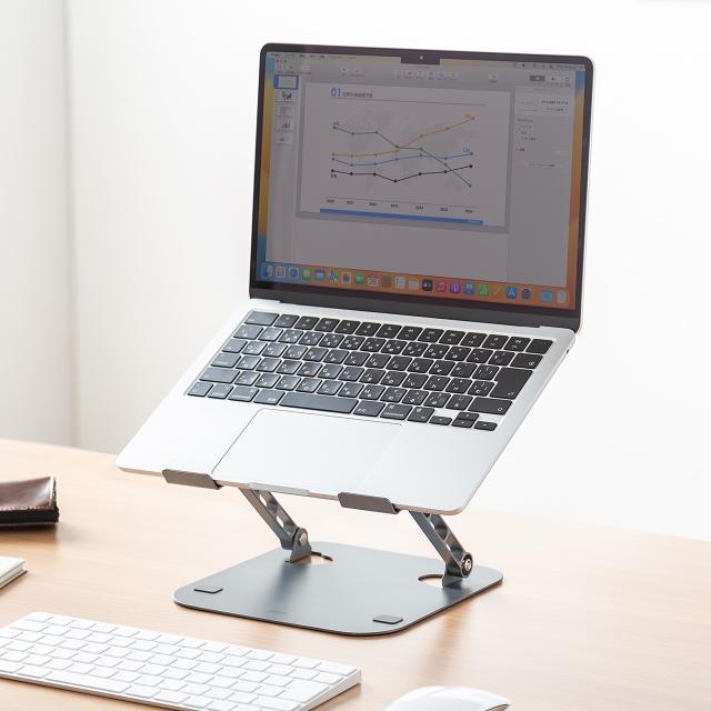 ノートパソコンスタンド ノートPC スチール製 タブレットスタンド