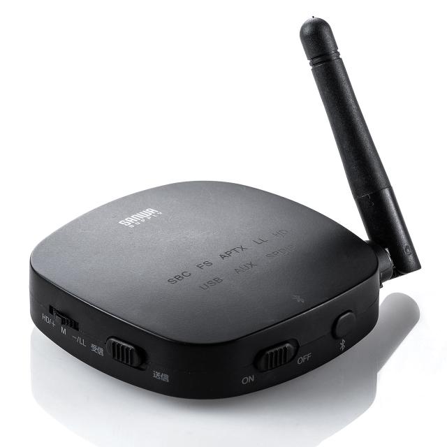 Bluetooth ウェアラブルスピーカー 400-BTAD008 Bluetooth オーディオトランスミッター＆レシーバー 低遅延 ハイレゾ