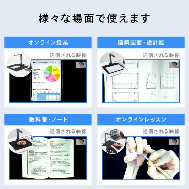 A3 スタンドスキャナー 1800万画素 OCR機能 USB書画カメラ ドキュメントスタンドスキャナー 手元シャッター 歪み補正 [400-CAM073]_7