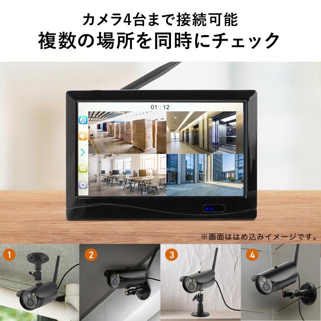 防犯カメラ 400-CA095シリーズ専用 ワイヤレスモニター HDMI出力可能 