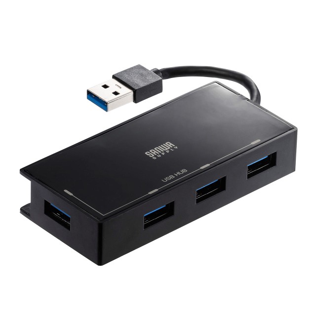 Usbハブ Usb A 4 Usb3 1 Gen1 バスパワー ケーブル収納 ブラック 400