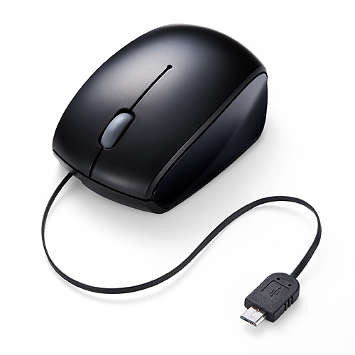 Android用 Microusbマウス ケーブル巻取り式 スマホ タブレット パソコン対応 高感度 ブルーledセンサー 小型 有線マウス 400 Ma063 の通販はau Pay マーケット サンワダイレクト