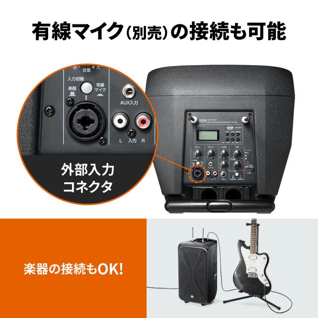 拡声器 200W出力 ワイヤレスマイク2本セット 会議 イベント 選挙