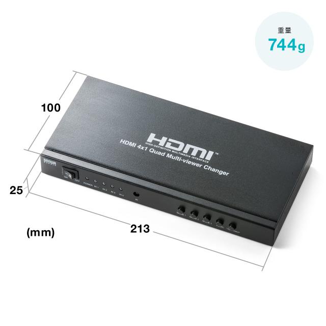HDMI 画面分割器 4画面 マルチビューワー 4入力 1出力 フルHD対応