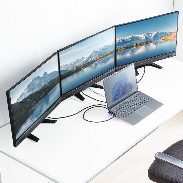 ドッキングステーション HDMI2つ 3画面出力対応 USB-C接続 スタンド機能 コンパクトサイズ 4K/60Hz対応[400-VGA021]_16