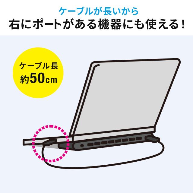 ドッキングステーション HDMI2つ 3画面出力対応 USB-C接続 スタンド機能 コンパクトサイズ 4K/60Hz対応[400-VGA021]_7