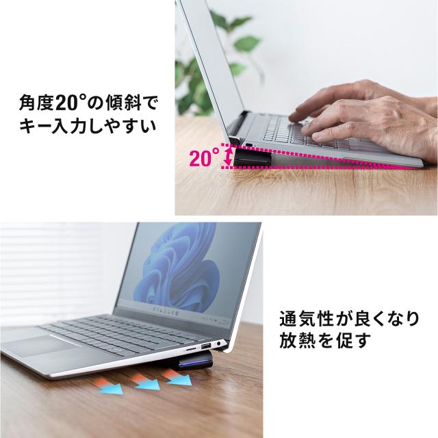 ドッキングステーション HDMI2つ 3画面出力対応 USB-C接続 スタンド機能 コンパクトサイズ 4K/60Hz対応[400-VGA021]_9