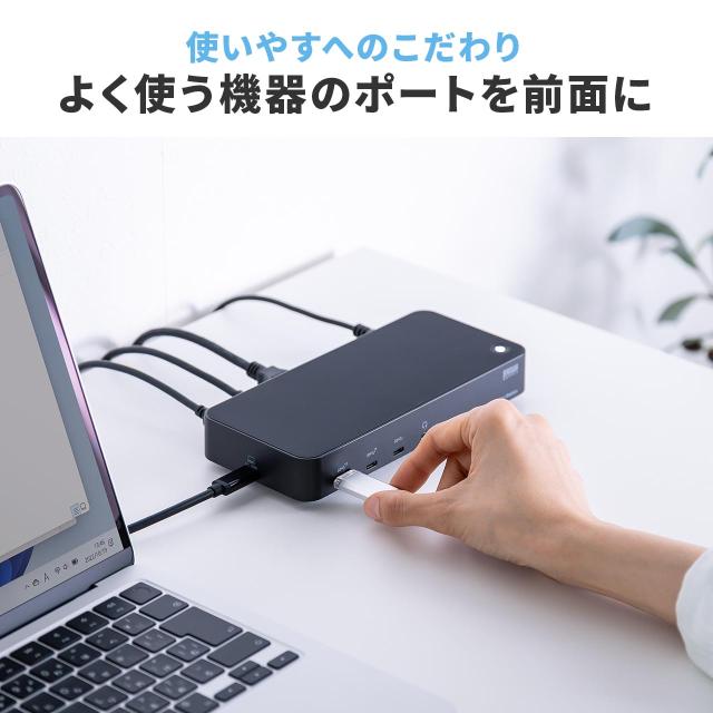 ドッキングステーション HDMI2つ トリプルディスプレイ 4K 3画面 10in1 