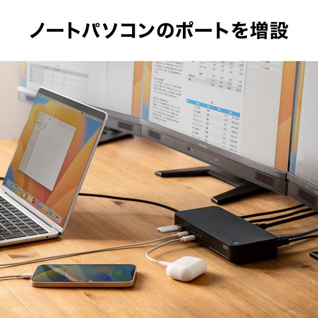 ドッキングステーション HDMI2つ トリプルディスプレイ 4K 3画面