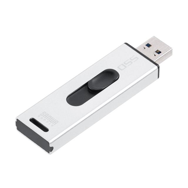 スティック型SSD 512GB USB3.2 Gen2 Aコネクタ スライド式 直挿し ポータブルSSD[600-USSD512GS]_2