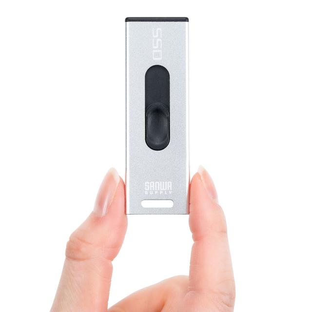 スティック型SSD 512GB USB3.2 Gen2 Aコネクタ スライド式 直挿し ポータブルSSD[600-USSD512GS]_3
