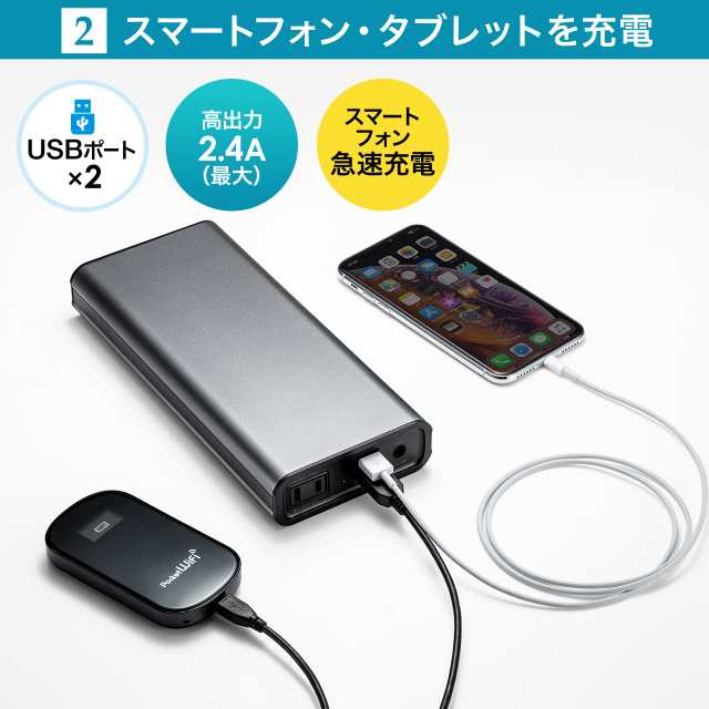 ACコンセント付き モバイルバッテリー 65W出力 22800mAh (83.22Wh