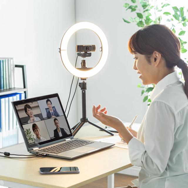 WEBカメラ用スタンド LEDライト付き[CMS-STN2BK]_1