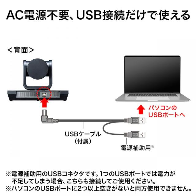 ビデオ会議用カメラ 10倍ズーム 210万画素 USB接続 Zoom Microsoft Teams[CMS-V54BK]_3