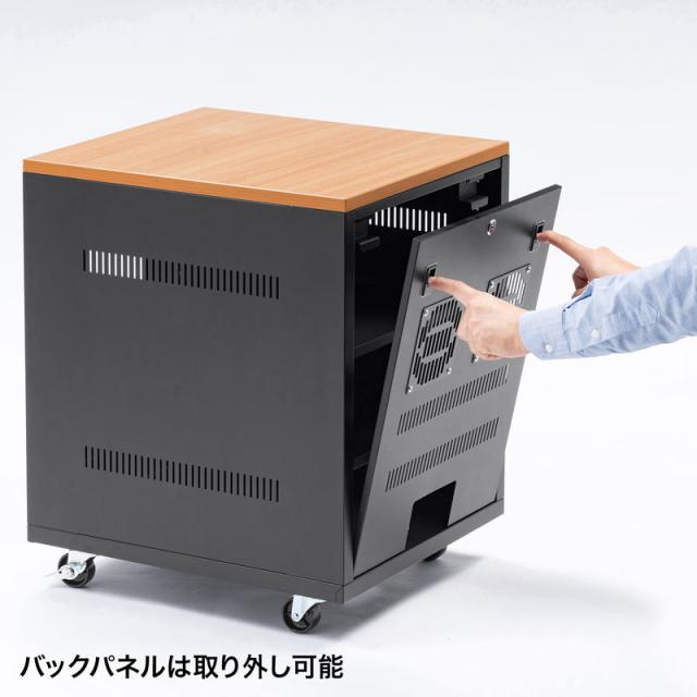 扉付き機器収納ボックス W450 H600 木目天板[CP-SBOX4560]_5