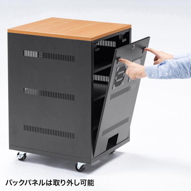 扉付き機器収納ボックス W450 H720 木目天板[CP-SBOX4572]