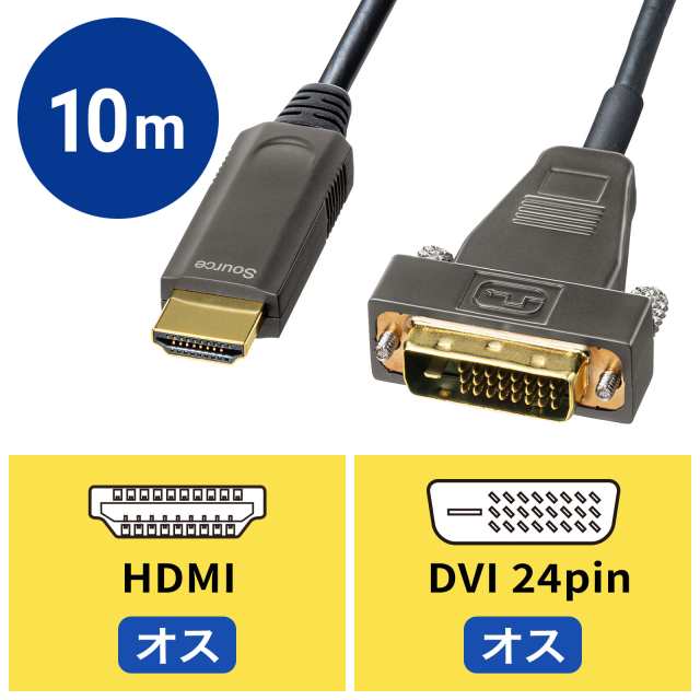 HDMI-DVI AOC 光ファイバケーブル 10m[KM-HD21-FB100]の通販は