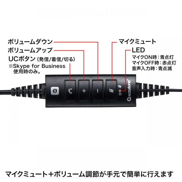 USBヘッドセット 両耳タイプ ノイズキャンセリングマイク付き[MM-HSU15ANC]_2