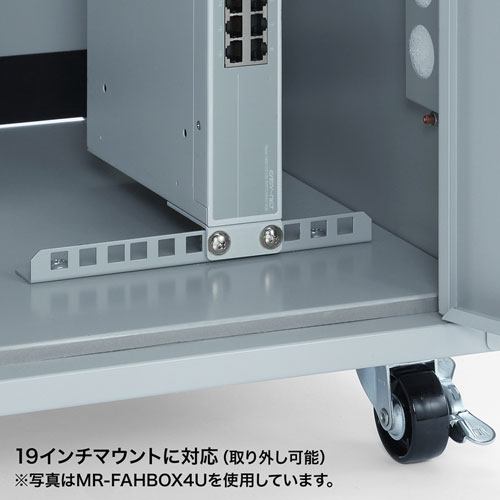 ハブ ルーター収納ボックス 6U 簡易防塵 W424×D465×H600mm[MR-FAHBOX6U]_4