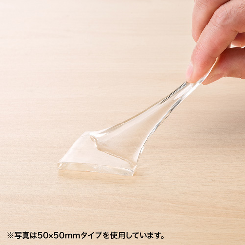 耐震マット （中） 40×40mm 透明 100枚入り 耐震度7 防災グッズ 転倒防止 耐震ジェル [QL-E75CL-25]