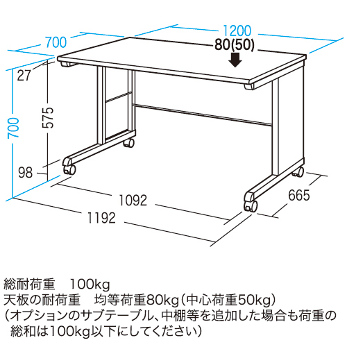 オフィスデスク 幅120cm SOHOデスク オプションで機能拡張 [SH-FD1270]_2