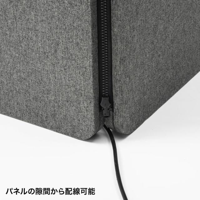 パーティション 個人ブース 高さ160cm ファスナー連結 吸音効果 グレー[SPT-PB002]_6