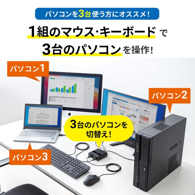 キーボード マウス用パソコン切替器 3:1[SW-KM3UU]_8