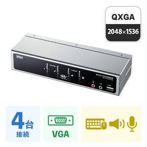 USB・PS/2コンソール両対応パソコン自動切替器 4：1[SW-KVM4HVCN]_1