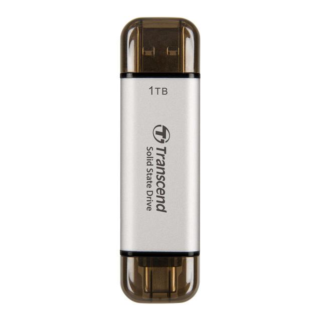Transcend ESD310 ポータブルSSD 1TB シルバー TS1TESD310S[TS1TESD310S]_1