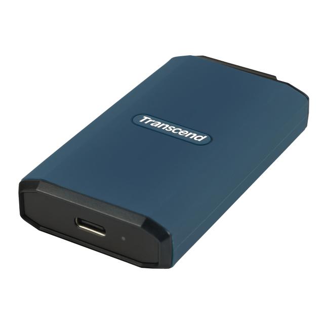 Transcend ポータブルSSD 1TB 最大2000MB/s 小型 耐衝撃 IPX5防水 Type-C / USB A 外付け USB20Gbps iPhone15対応 ネイビー[TS1TESD410C]