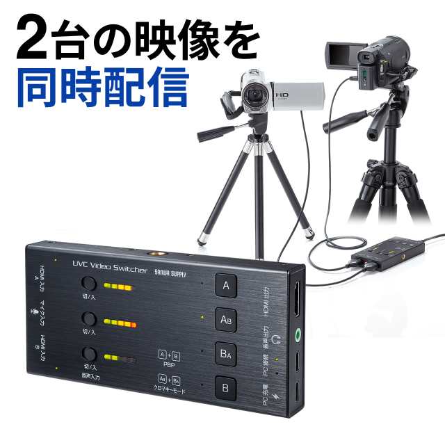 サンワサプライ HDMIキャプチャー(2入力・スイッチャー付き) USB-CVHDUVC5 クリアランス販売品