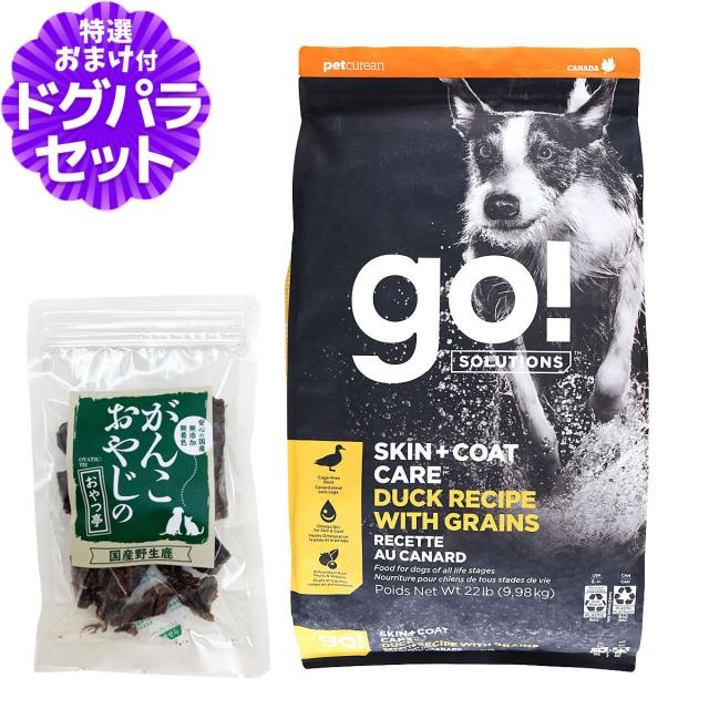 【沖縄以外送料無料】GO! ゴー 皮膚+被毛ケア 全粒穀物 ダック 9.98kg＋国産鹿肉ジャーキー20g 犬 ドッグ フード ドック 皮膚 被毛 鴨 オメガ脂肪酸 お腹 野菜 フルーツ 乳酸菌 子犬 子いぬ パピー 成犬 アダルト 高齢犬 シニア