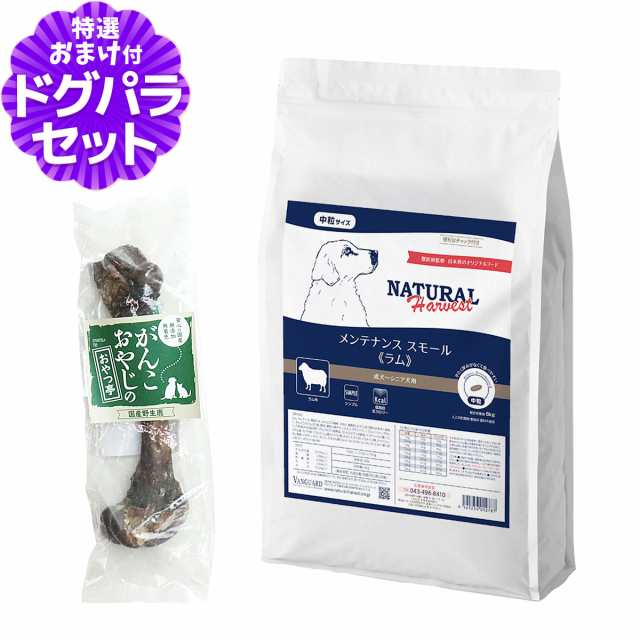 【店内全品送料無料】ナチュラルハーベスト メンテナンススモール ラム 6kg＋国産鹿レッグボーン 1本 Mサイズ