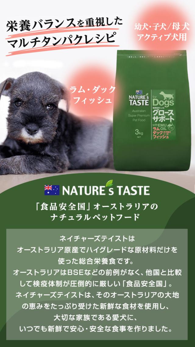 【2026年4月1日価格改定】【沖縄以外送料無料】ネイチャーズテイスト グロースサポート ラム＆ダック＆フィッシュ (幼犬期) 12kg(3kg×4袋) 犬 ドッグフード ドライ パピー