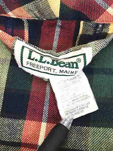 古着 80s USA製 LL Bean カラフル チェック フランネル コットン ガウン コート XL位 古着｜au PAY マーケット