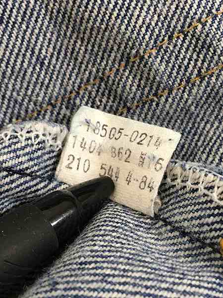 古着 80s USA製 Levi's 18505 「クロスオーバー」 Care入 濃紺 デニム