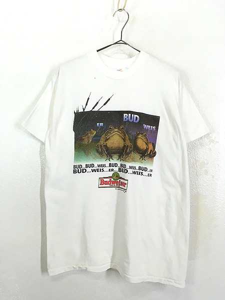 古着 90s Budweiser バドワイザー カエル ビール 企業 Tシャツ XL 古着｜au PAY マーケット