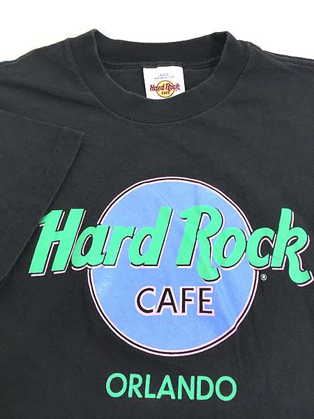 古着 USA製 Hard Rock Cafe 「ORLANDO」 ハードロック Tシャツ 黒 L