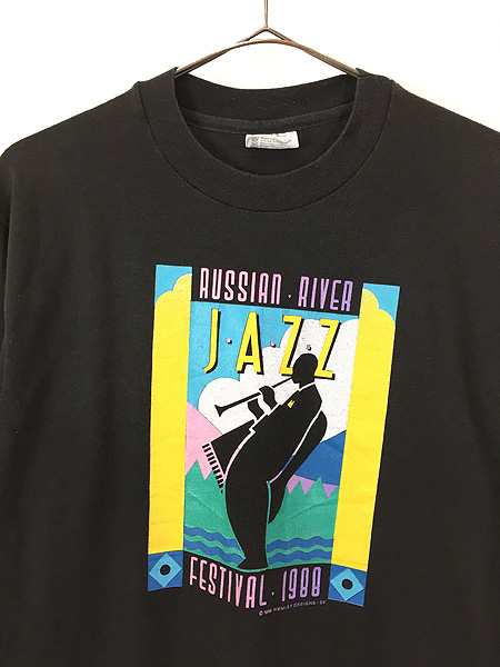 古着 80s USA製 RUSSIAN RIVER ジャズ フェス ミュージック アート T