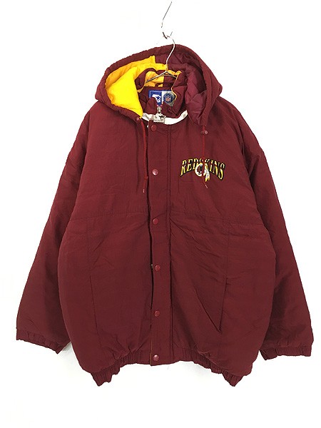 古着 90s NFL Washington Redskins レッドスキンズ 2way パデット ナイロン ジャケット パーカー XL 古着