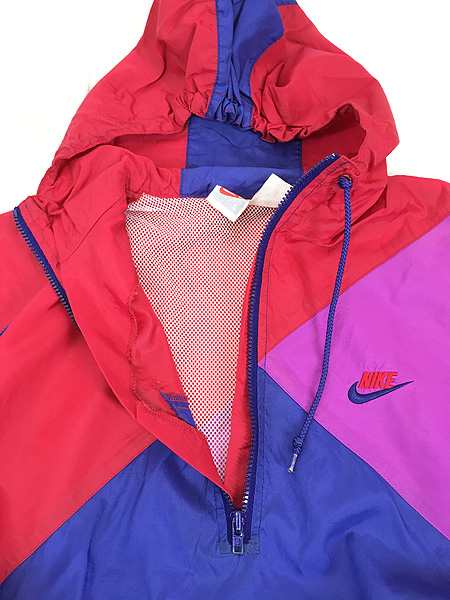 古着 90s NIKE カラフル クレイジー パターン ハーフジップ ナイロン