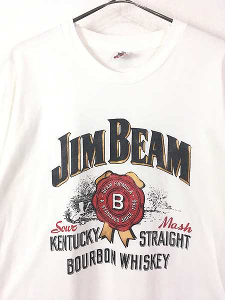 古着 90s USA製 JIM BEAM バーボン ウイスキー 企業 Tシャツ L 古着の