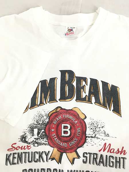 古着 90s USA製 JIM BEAM バーボン ウイスキー 企業 Tシャツ L 古着の 