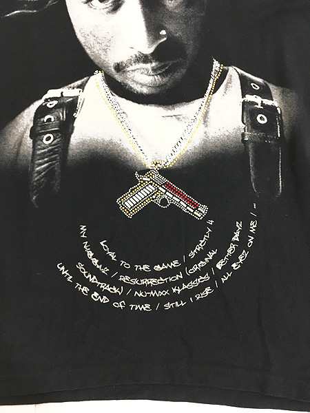 2PAC ラインストーン フォト プリント Tシャツ Usa製 2XL 90s