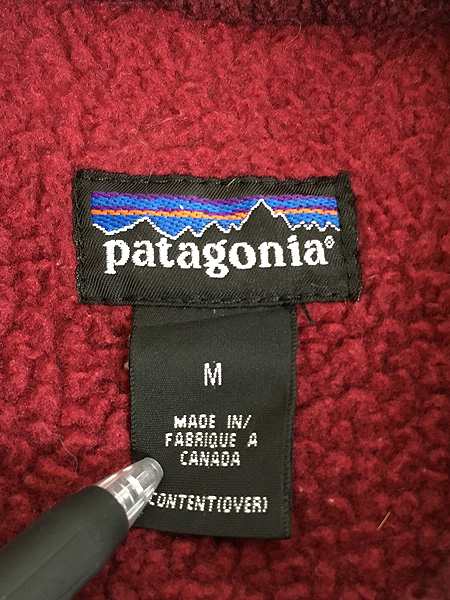 レディース 古着 90s Canada製 Patagonia 名作 シンチラ シャーリング フリース カバーオール ジャケット コート M 古着