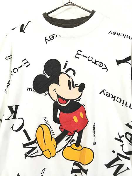 レディース 古着 90s Disney MICKEY ミッキー 総柄 スウェット