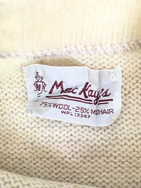 レディース 古着 60s Mac Kay's ソリッド モック タートル モヘア ウール ニット セーター M位 古着