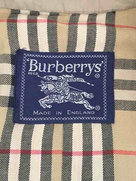 レディース 古着 90s England製 Burberrys 裏地チェック ダブルブレスト トレンチ コート 10 古着