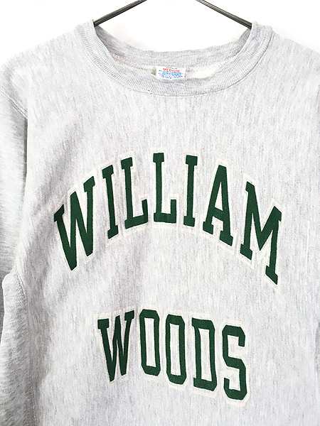 古着 80s USA製 Champion Reverse Weave 「WILLIAM WOODS」 2段 アーチ